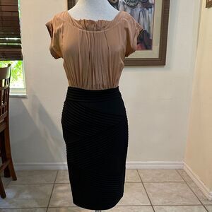 STELLA & JAMIE Sahara Apricot/Black Dress Size Medium